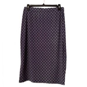 Simply Styled by Sears Size M Navy & White Patterned Stretchy Straight Skirt